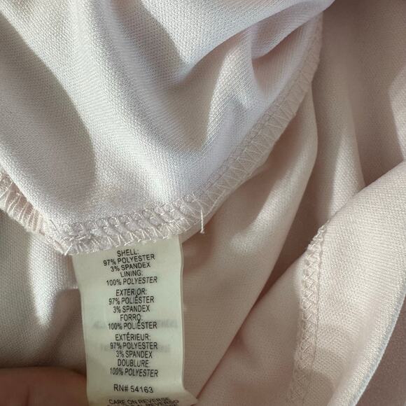 Karl Lagerfeld Paris Blush Pink Ruffle Neckline Dress Size 14 - Picture 10 of 11